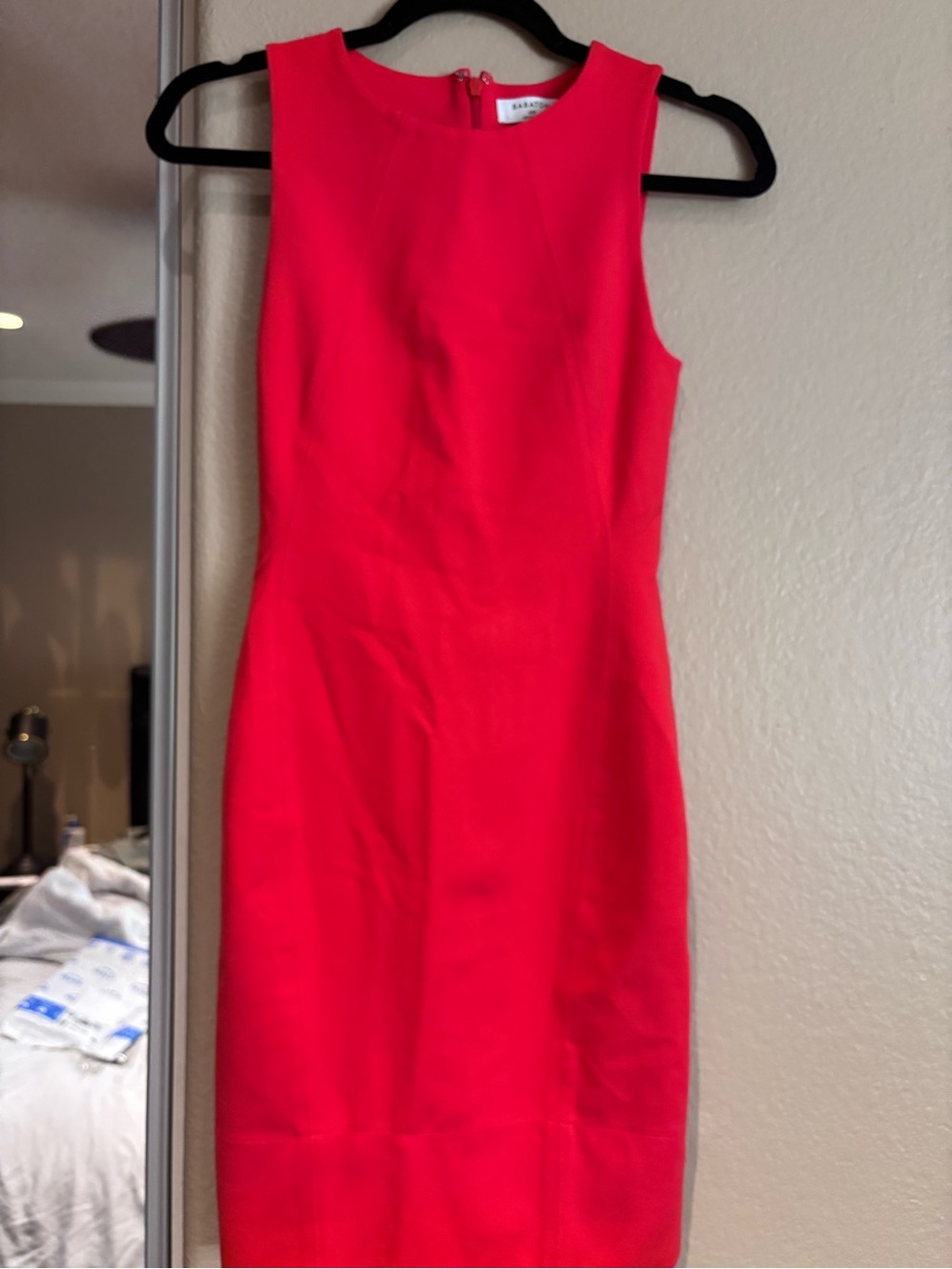 Babaton Red Sleeveless Sheath Dress